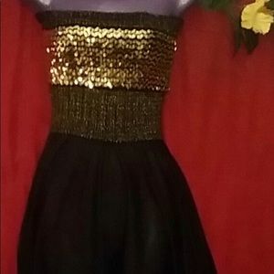 Vintage 70’s sequin strapless dress EUC